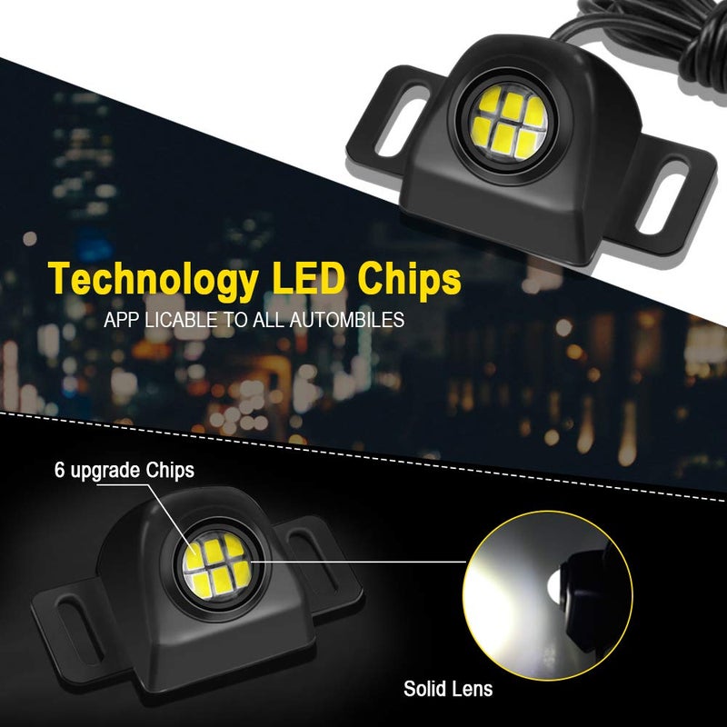 LEADTOPS Auxiliary Back Up Parking Reverse Light LED Bulb, LEADTOPS Mini Universal Anti-Collision Night Performance LED Tail Light Camera Illumination 6000K White for Car Automotive - Image 4
